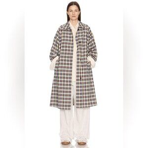 NWOT!The Row Tavishina checked silk-blend coat